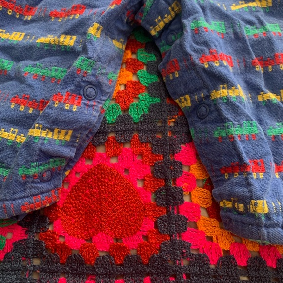 Vintage Oshkosh B’gosh Train Printed Overalls - Picture 3 of 5